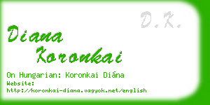 diana koronkai business card