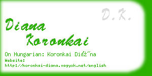 diana koronkai business card